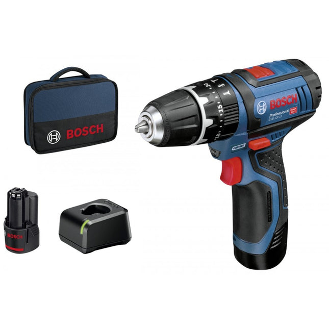 Bosch GSB 12V-15 Accu schroefklopboormachine C&G in Toolbag - 06019B690H (accu klopboormachine)