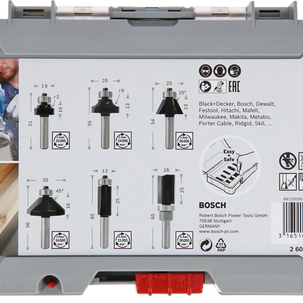 Bosch 6-Delige Kantenfreesset 6mm - 2607017468