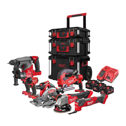 Milwaukee M18 FPP8E-553P Accu Powerpack 8-delig 18V 5.5Ah in PACKOUT Trolley