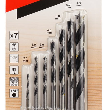 Makita Houtspiraalborenset 7-Delig 1/4'' - D-62371