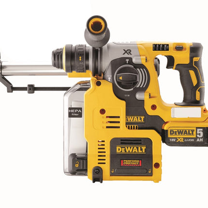 DeWalt DCH275P2-QW Combihamer 2X5.0Ah  + Stofafzuiging D25303DH + Snelwisselh.