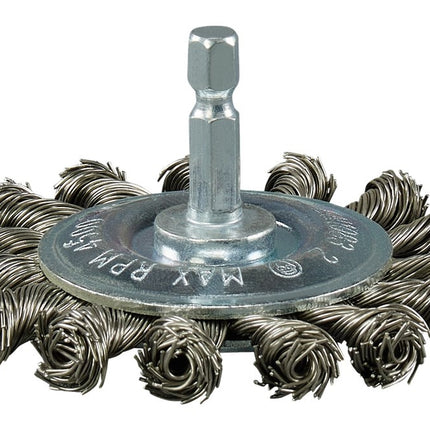 Makita Rondborstel Zeskant 1/4"x75mm RVS - D-76716