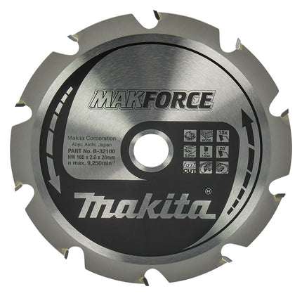 Makita Zaagblad Hout 165x20x2.0 10T 20G - B-32100