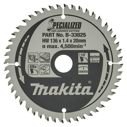 Makita Zaagblad Laminaat 136X20X1,45 48T 10G - B-33825