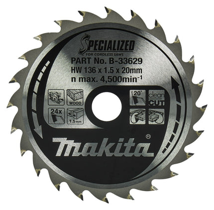 Makita Zaagblad 136X20X1,5 24T 20G - B-33629