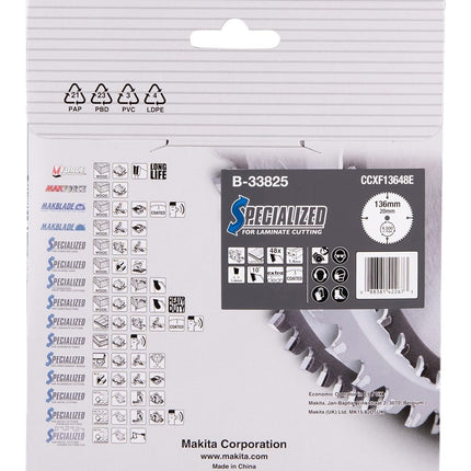 Makita Zaagblad Laminaat 136X20X1,45 48T 10G - B-33825