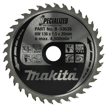 Makita Zaagb 136X20X1,5 36T 18G - B-33635