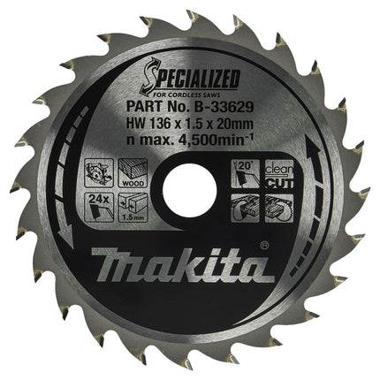 Makita Zaagblad 136X20X1,5 24T 20G - B-33629