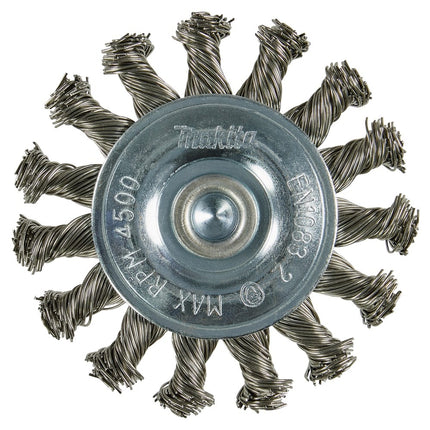 Makita Rondborstel Zeskant 1/4"x75mm RVS - D-76716