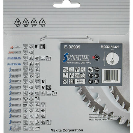 Makita Zaagblad Staal 150x20x1,1 32T 0G - E-02939