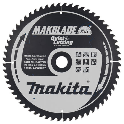 Makita Afkortzaagblad Hout 305x30x60T 5G - B-08729