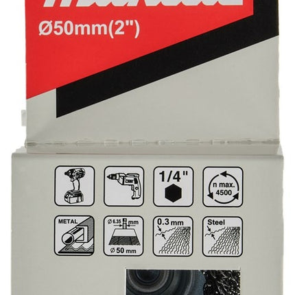 Makita Komborstel Zeskant 1/4"x50mm - D-76423