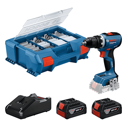 Bosch GSR 18V-65 2X 4,0 AH + 82X ACC P&C-CASE ACCUSCHROEFBOORMACHINE