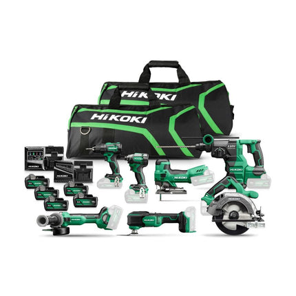HiKOKI KC18H7A 505 18V Combiset 7x Machines met Gereedschaptas - 5x 5.0Ah (HiKOKI gereedschapset)