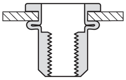 Masterfix BLINDKLINKMOER M8 05-3,0MM RVS A2       CILINDERKOP OPEN MODEL