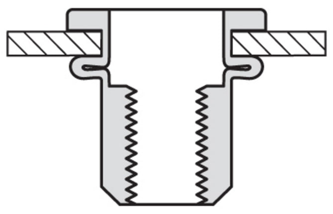 Masterfix BLINDKLINKMOER M6 05-3,0MM RVS A2       CILINDERKOP OPEN MODEL