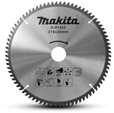 Makita Afkortzaagblad 216x30x80T 5G - D-81452