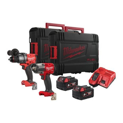 Milwaukee M18 FPP2F3-502X Powerpack met M18 FPD3 en M18 FMTIW2F12 - 18V - 5.0Ah - in HD Box - 4933492518 (Milwaukee gereedschapset)