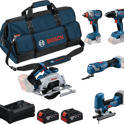 Bosch Set met 5 18V Machines GSR+GDX+GKS+GOP+GST - 0615A500BV (Bosch gereedschapset)