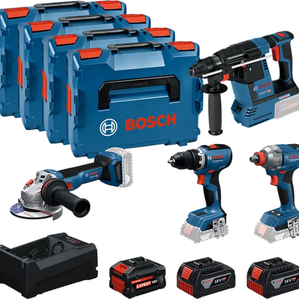 Bosch ACCUTOOLKIT COMBISET 18V GSR+GDX+GBH+GWS+2x5+1xEXBA5.5+1 (Bosch gereedschapset)
