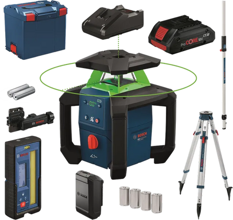 Bosch GRL 18V-4-34 CVG Rotatielaser Compleet Groen 18V 4Ah in L-Boxx - 0615A500DH