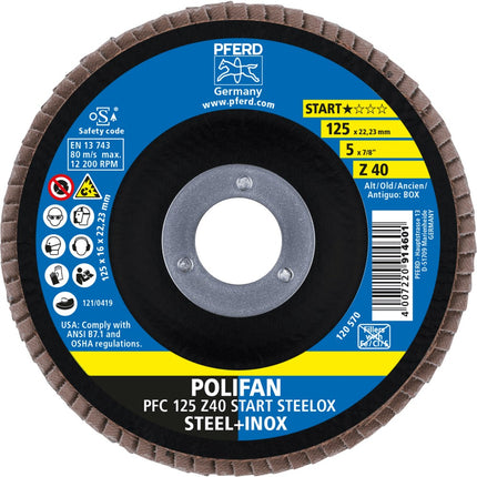 Afbeelding PFERD TOOLS polifan-lamellenschijven zirkoniumkorund z start steelox ???? PFC 125 Z 40 START STEELOX