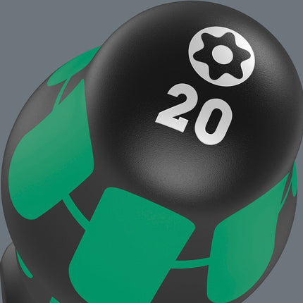 <b>Handgreepcodering</b><br/>De markering van de handgreep met schroevensymbool en grootte van de schroef maakt het makkelijk om de schroevendraaier in de gereedschapstas of op de werkplek te vinden.