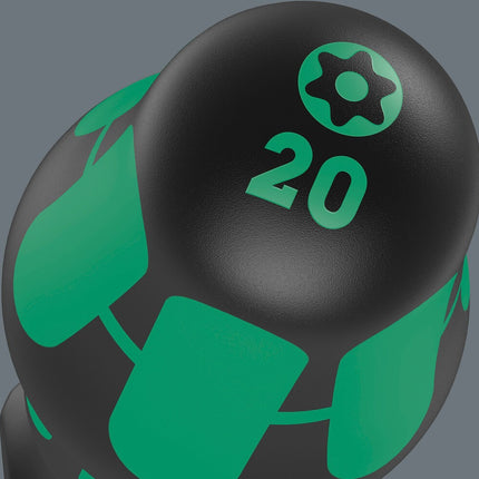 <b>Handgreepcodering</b><br/>De markering van de handgreep met schroevensymbool en grootte van de schroef maakt het makkelijk om de schroevendraaier in de gereedschapstas of op de werkplek te vinden.