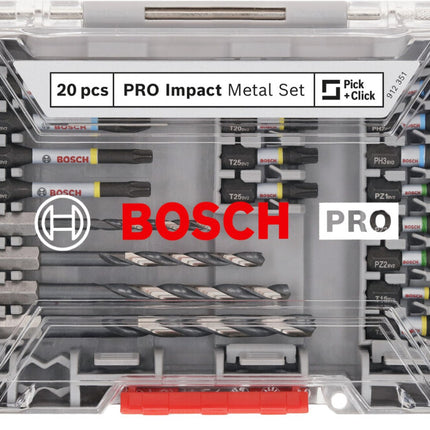 Bosch PRO IMPACT Bits + Metaalboren 20-delig in Display - 2608521U84
