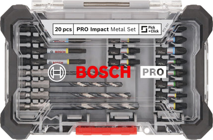 Bosch PRO IMPACT Bits + Metaalboren 20-delig in Display - 2608521U84