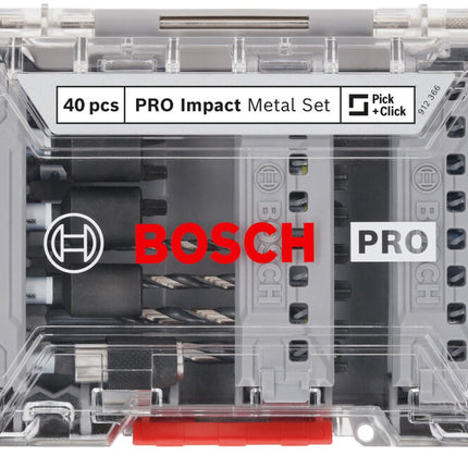 Bosch PRO IMPACT Bits + Metaalboren 40-delig in Display - 2608521U86