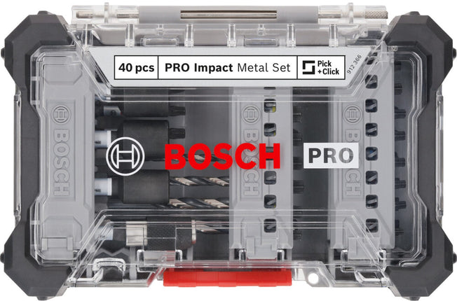 Bosch PRO IMPACT Bits + Metaalboren 40-delig in Display - 2608521U86