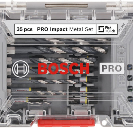 Bosch PRO IMPACT Bits + Metaalboren 35-delig in Display - 2608521U80