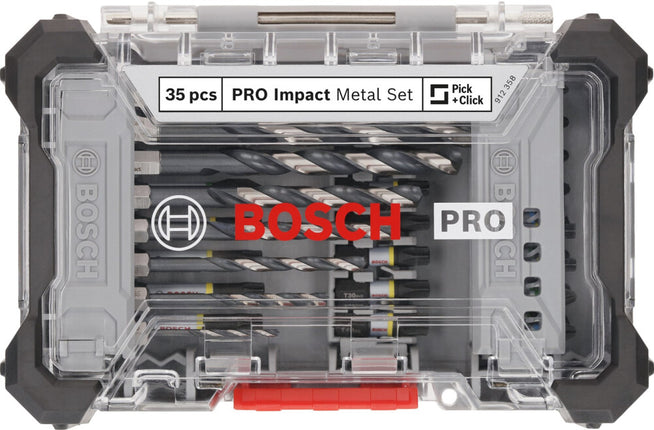 Bosch PRO IMPACT Bits + Metaalboren 35-delig in Display - 2608521U80
