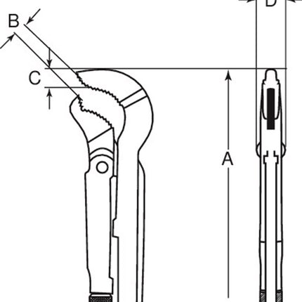 BAHCO HOEKPIJPTANG 1.1/2