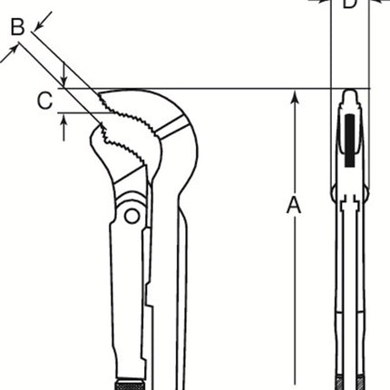 Afbeelding BAHCO universele hoekpijptang 341-344