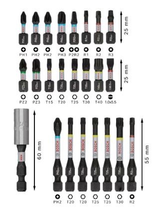 Bosch PRO IMPACT Schroefbitset 24-delig in Display - 2608521U75