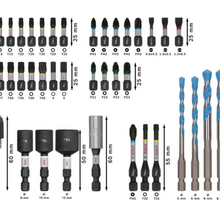 Bosch PRO IMPACT bits + MC boren 40-delig in Display - 2608521U85