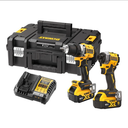DEWALT DCK2051P2T-QW 18V XR Brushless twin kit met DCD800 + DCF850 – 2x 5.0Ah accu in TSTAK