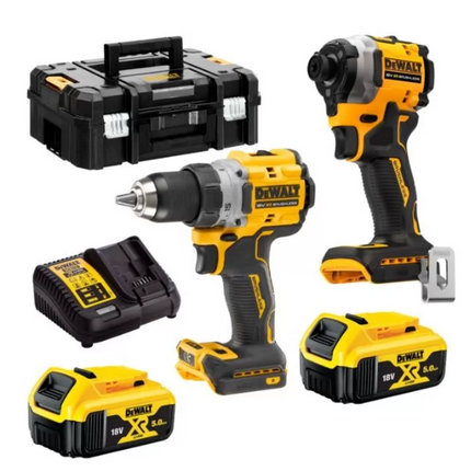 DEWALT DCK2051P2T-QW 18V XR Brushless twin kit met DCD800 + DCF850 – 2x 5.0Ah accu in TSTAK