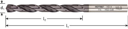 HSS-E Spiraalboor, type HD-X, TiAlN-TOP-gecoat, GOLD-LINE