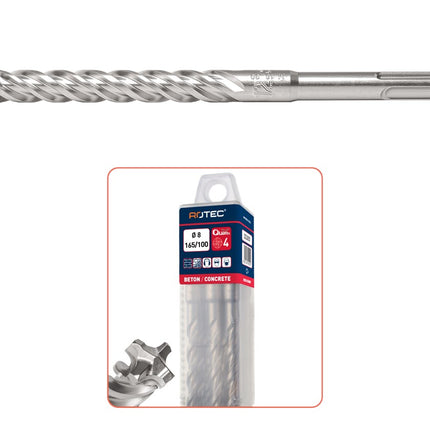 Rotec Hamerboor SDS-plus, QUATTRO-X, in box