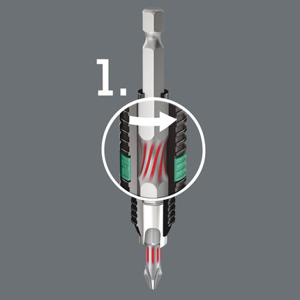 <b>BiTorsion Fase 1</b><br/>De in de BiTorsion-houder geïntegreerde torsiezone zorgt voor het absorberen van kleinere belastingspieken (Fase 1). Overbelasting van deze zone wordt effectief door het steunmechanisme vermeden.