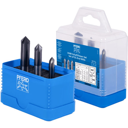 Afbeelding PFERD TOOLS ontbraamfrezenset universeel ud SCM-UD-SET-M060/080/100 A 90°HB AL40 3-dlg
