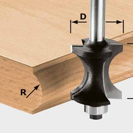 Halfrondprofielfrees HW schacht 8 mm HW S8 D30/28
