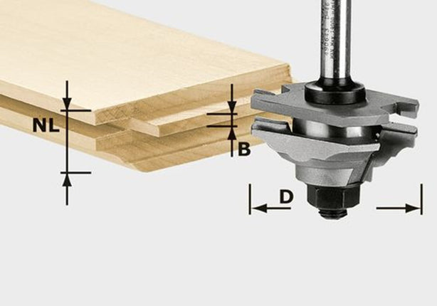 Afbeelding Festool profiel-messingfrees HW schacht 8 mm HW S8 D46 x D12-FD