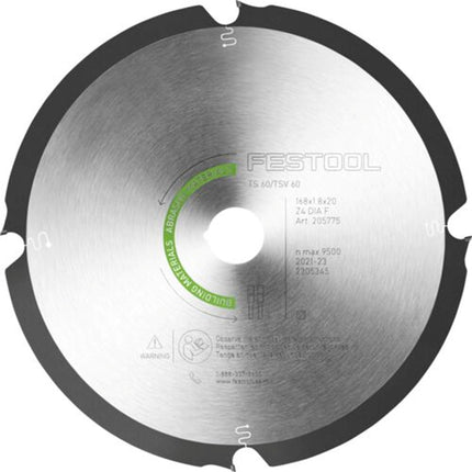 Afbeelding Festool cirkelzaagblad DIA 168x1,8x20 F4