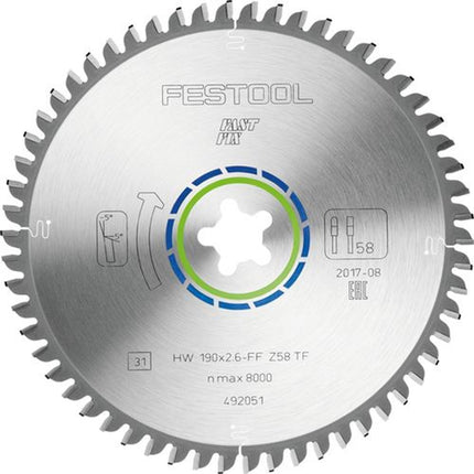 Festool 190X2,6 FF TF58 CIRKELZAAGBLAD